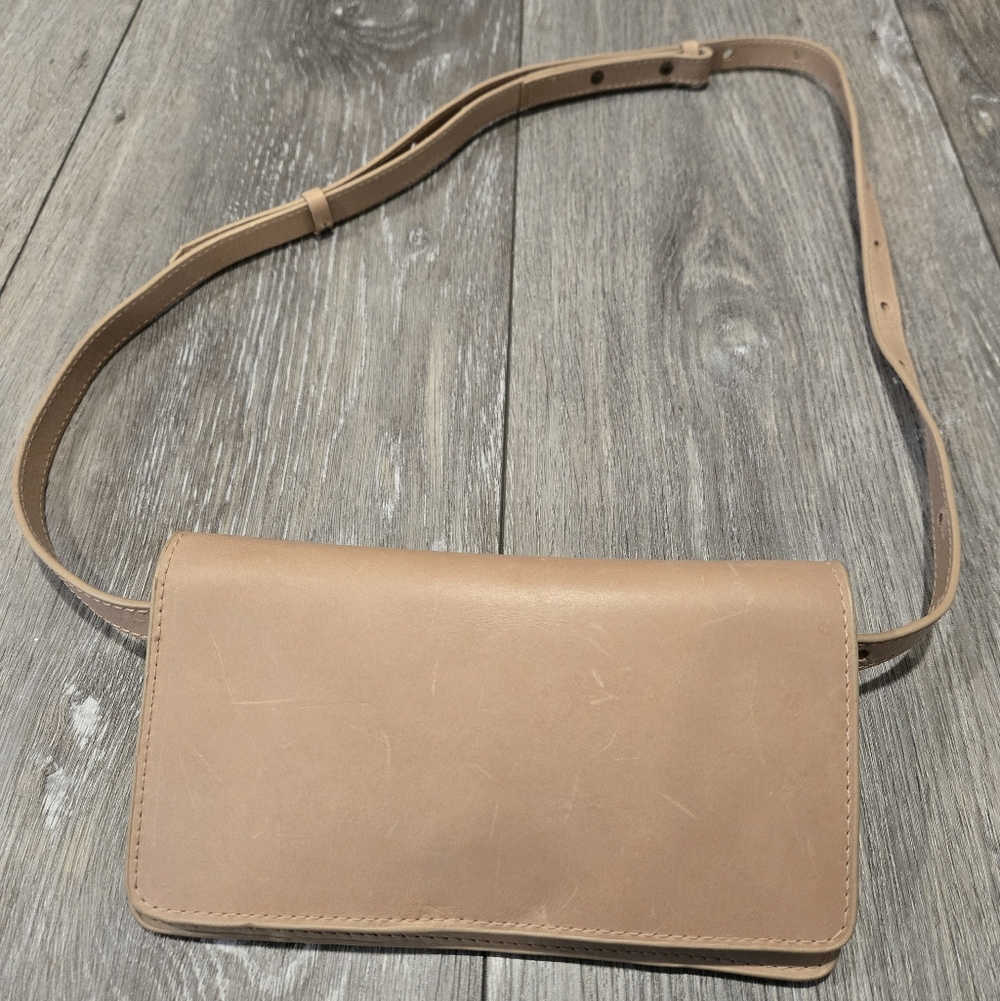 Able Tan Leather Crossbody Bag